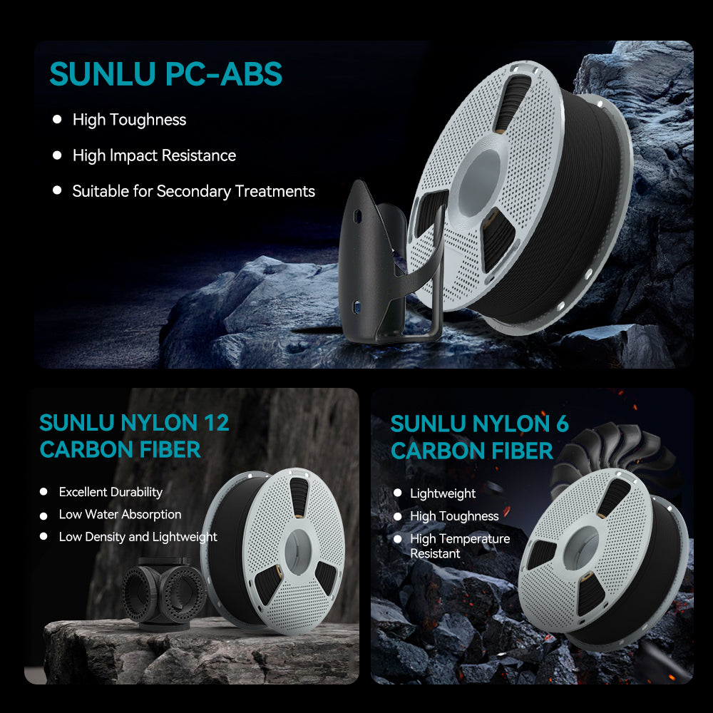 Nylon-12 Carbon Fiber (PA12-CF) 3D Printer Filament 1KG