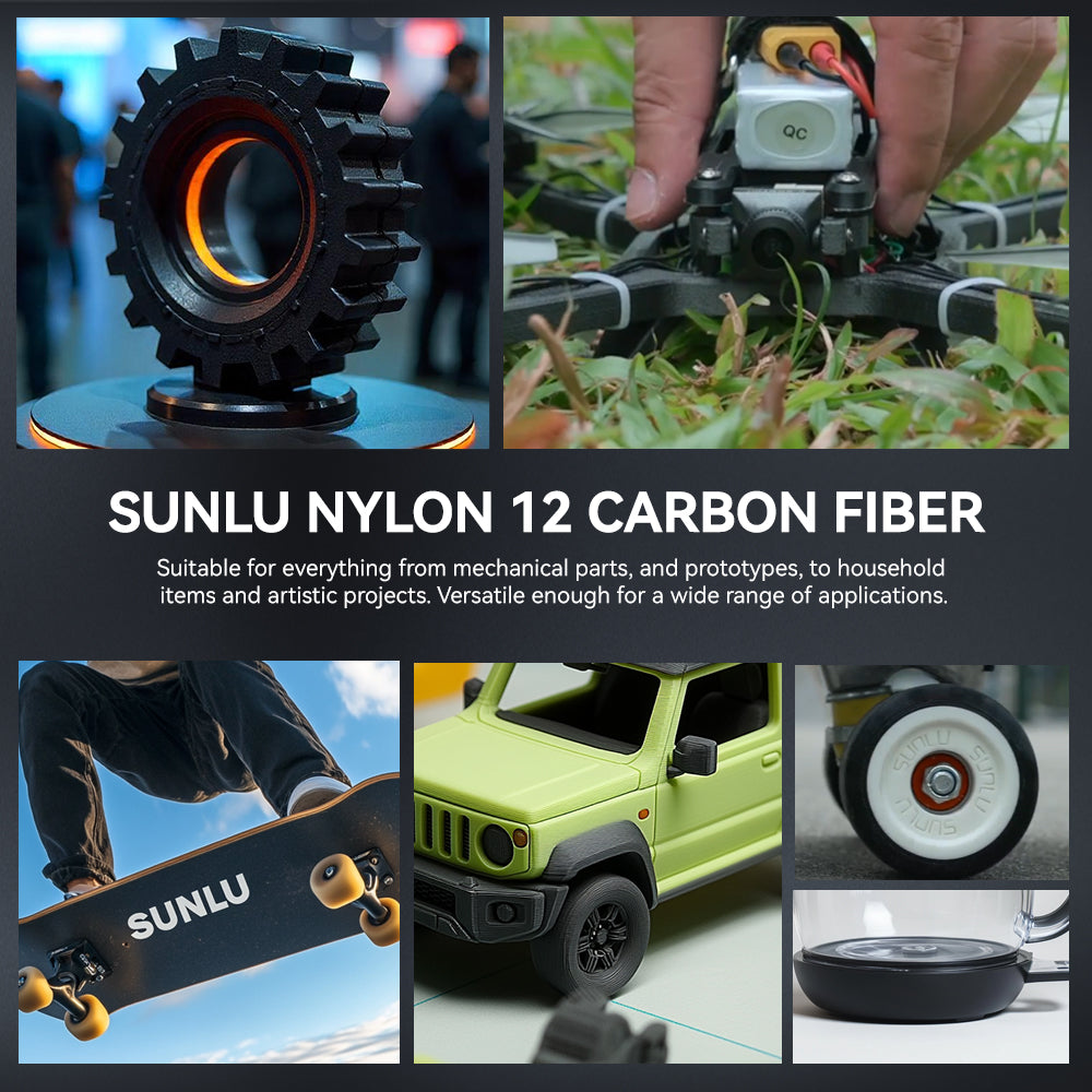 Nylon-12 Carbon Fiber (PA12-CF) 3D Printer Filament 1KG