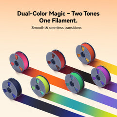 [Buy 4 Get $2off Each] SUNLU Matte PLA Dual-Color 3D Printer Esthenic Filament 1KG, Seamless Two-Tone Shifts & Soft Matte Finish
